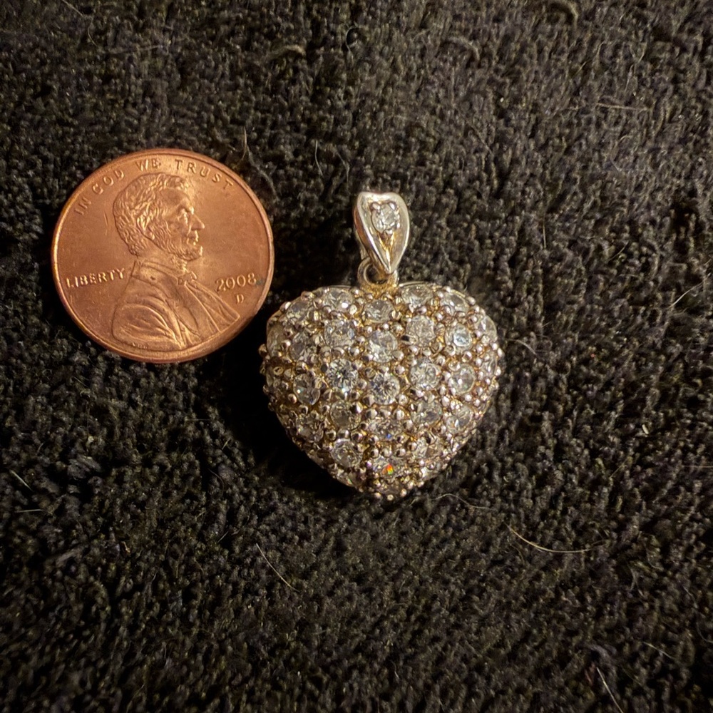 Sterling silver 925 CZ heart locket pendant